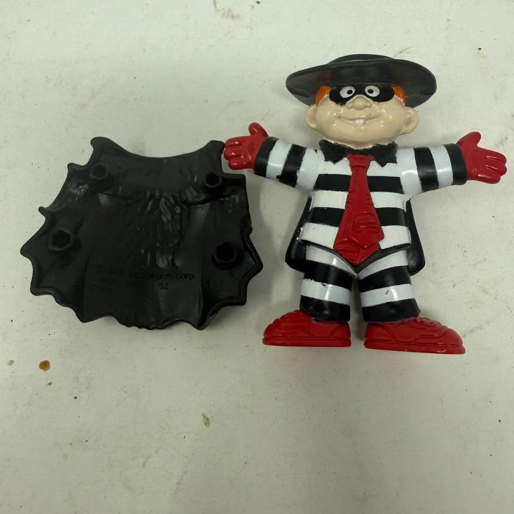 Vintage 1995 McDonalds Hamburglar Action Figure with Removable Cape Toy 6494